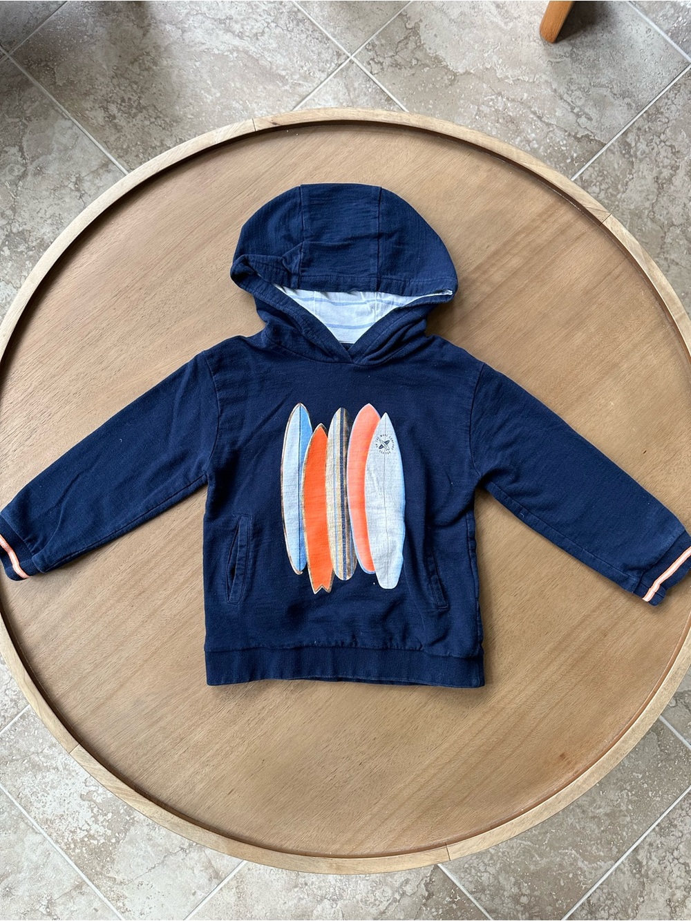 Mayoral Boys Surfboard Graphic Hooded Pullover, Size 5 / 110 cm, Navy